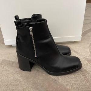 ASOS Block Heel Ankle Booties in Black